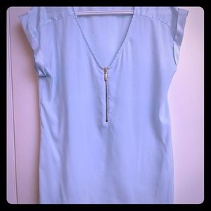 Cinderella blue dressy tee with zipper detail